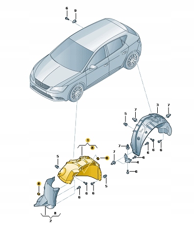 фото №1, Подкрылок правое передние seat leon 5f0809958f оригинальный номер aso