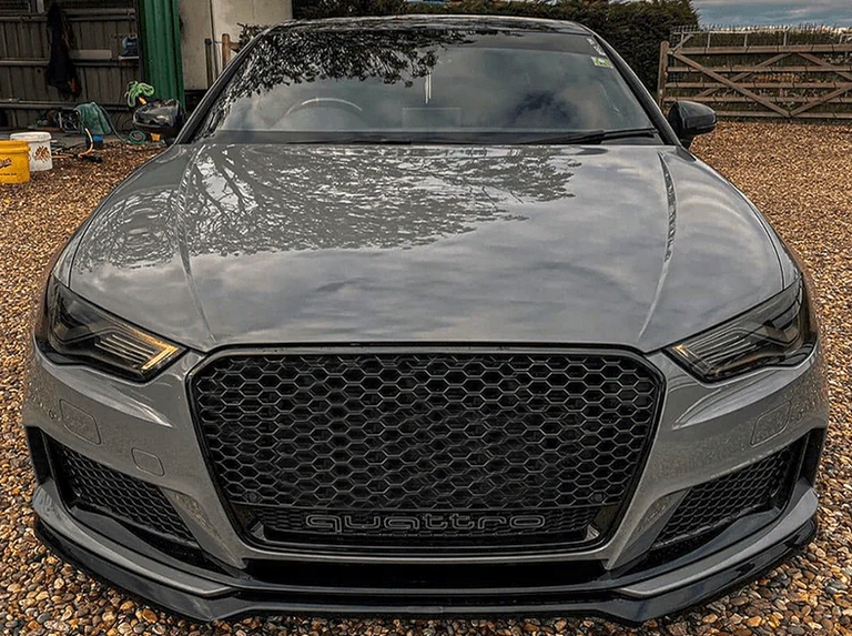 фото №9, Решётка радиатора решётка радиатора audi a3 8v 2012-2015 rs3 look quattro рамка чёрный блеск