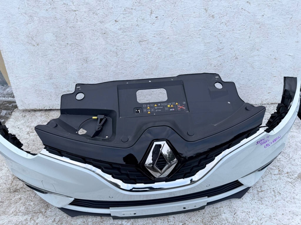 фото №8, Scenic iv бампер передній перед білий teqnc qnc 6 pdc омивачі перламутр