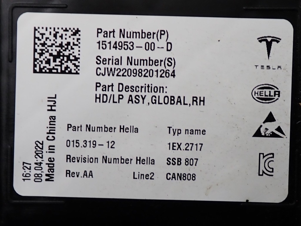 фото №13, Kompletny перед капот лампи бампер europa tesla 3 225kw 22r