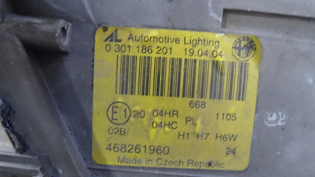 фото №3, Alfa rome 147 фара лампа левый перед