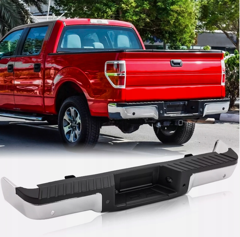 фото №1, Бампер задняя ford f150 f-150 хром с отверстиями pdc