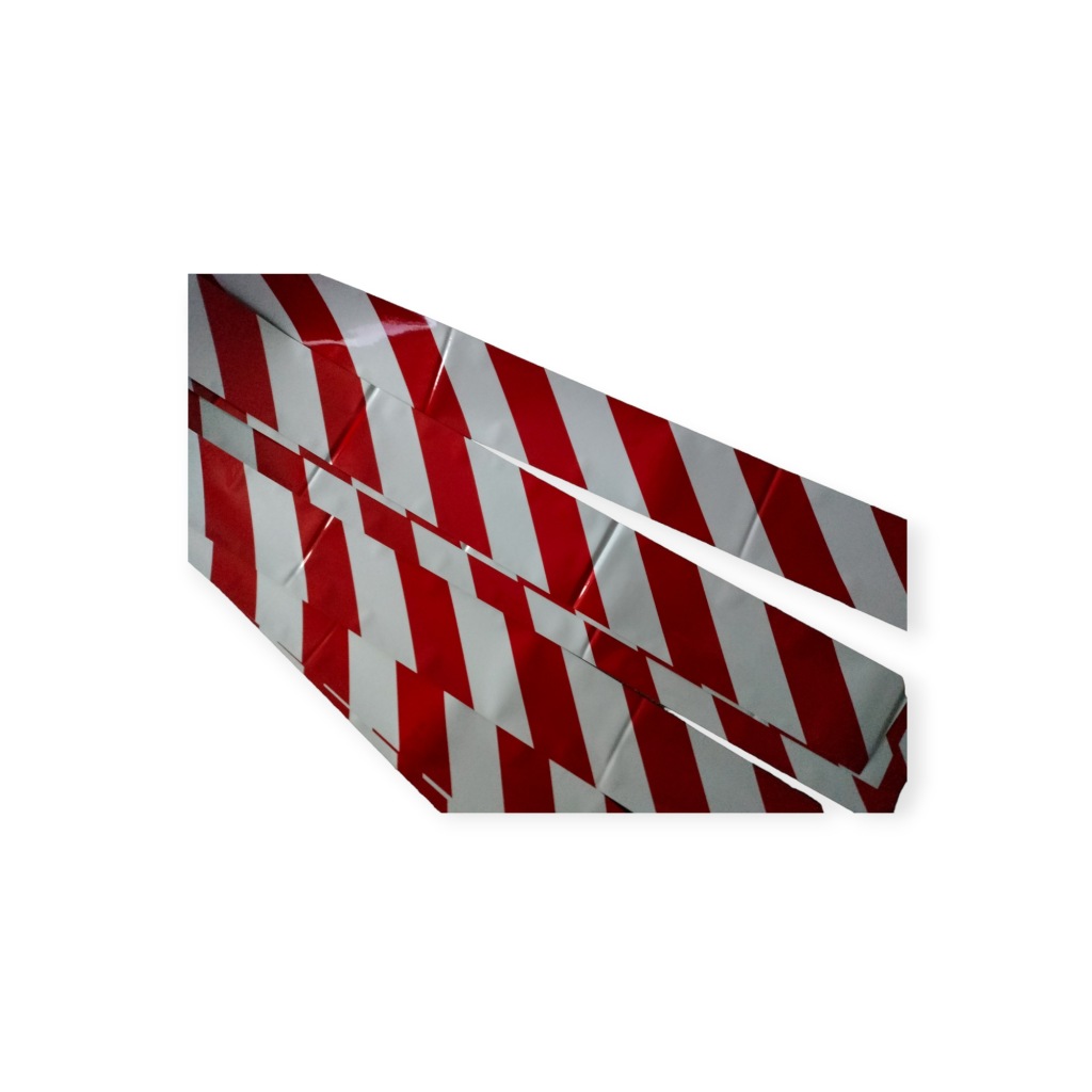 фото №14, Лента отражающая гладкая ступени отражатель 5m стойки гараж порог biało czerwona