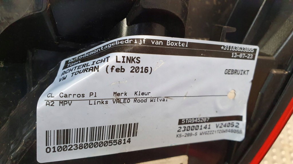 фото №10, Лампа задняя vw touran iii 5ta945207 15-