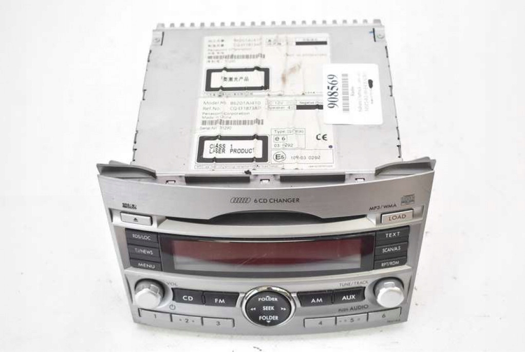 фото №2, Радио радиопроигрыватель cd mp3 wma rds 86201aj410 subaru outback 4 iv 09-12