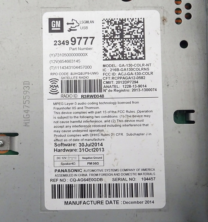 фото №3, 2014-2015 camaro радио навигация считыватель бортовой компьютер