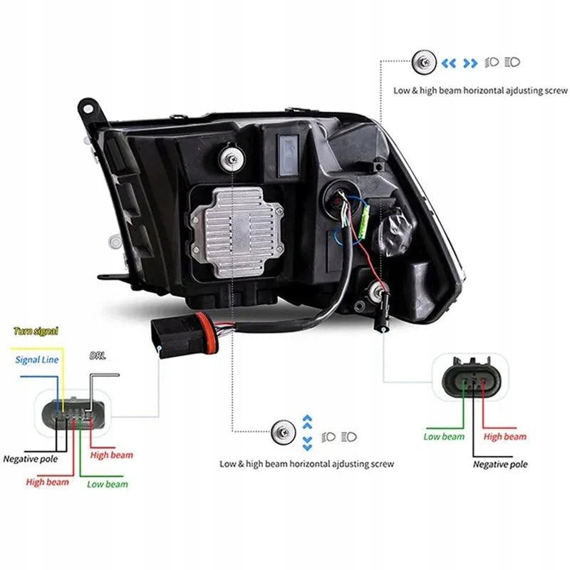 фото №14, Фары лампы kpl full led диоды black euro dodge ram iv 4 08-24 classic