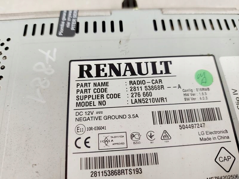 фото №7, Renault clio 4 iv радіо заводський навігація kod 281153868r