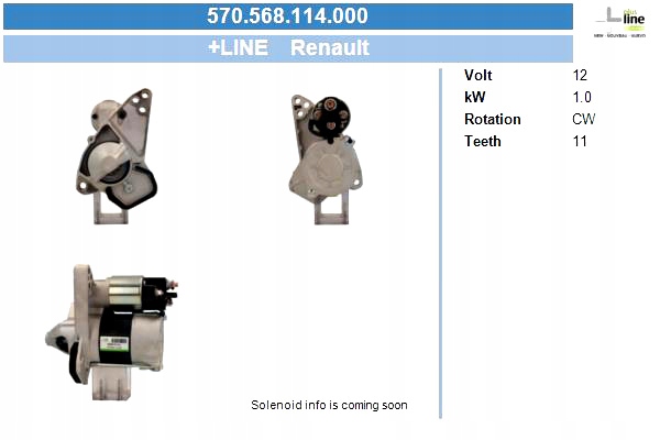 фото №2, Стартер renault 1.0 kw стартер bv psh