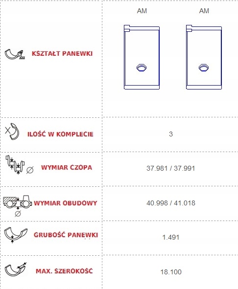 фото №2, Вкладыши шатунные daewoo matiz tico remontowe