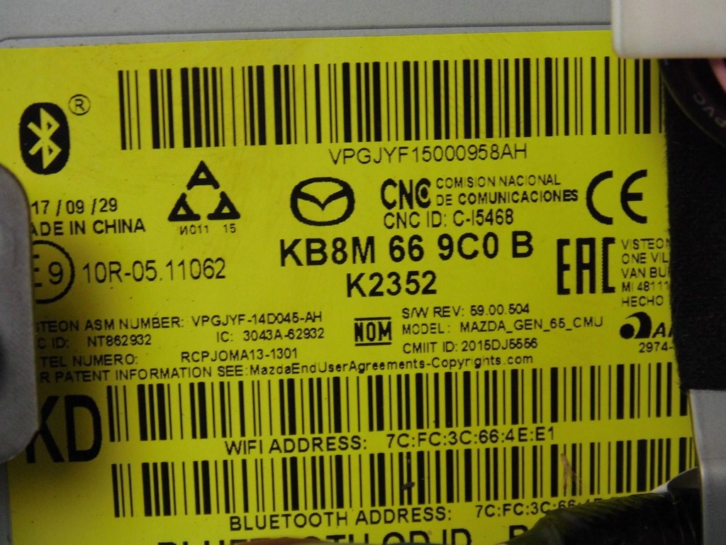 фото №9, Mazda cx5 ii kf навигация kb8m 66 9c0 b