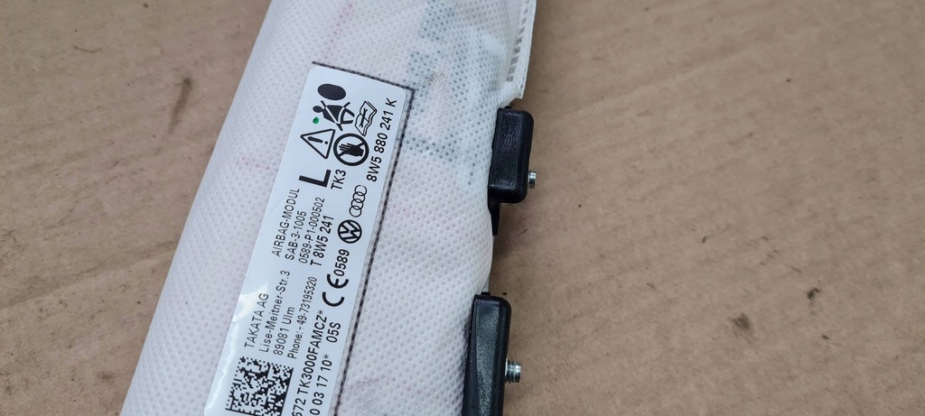 фото №9, A5 8w подушка сиденье подушка безопасности левая левый перед 8w5880241k a4 b9 8w