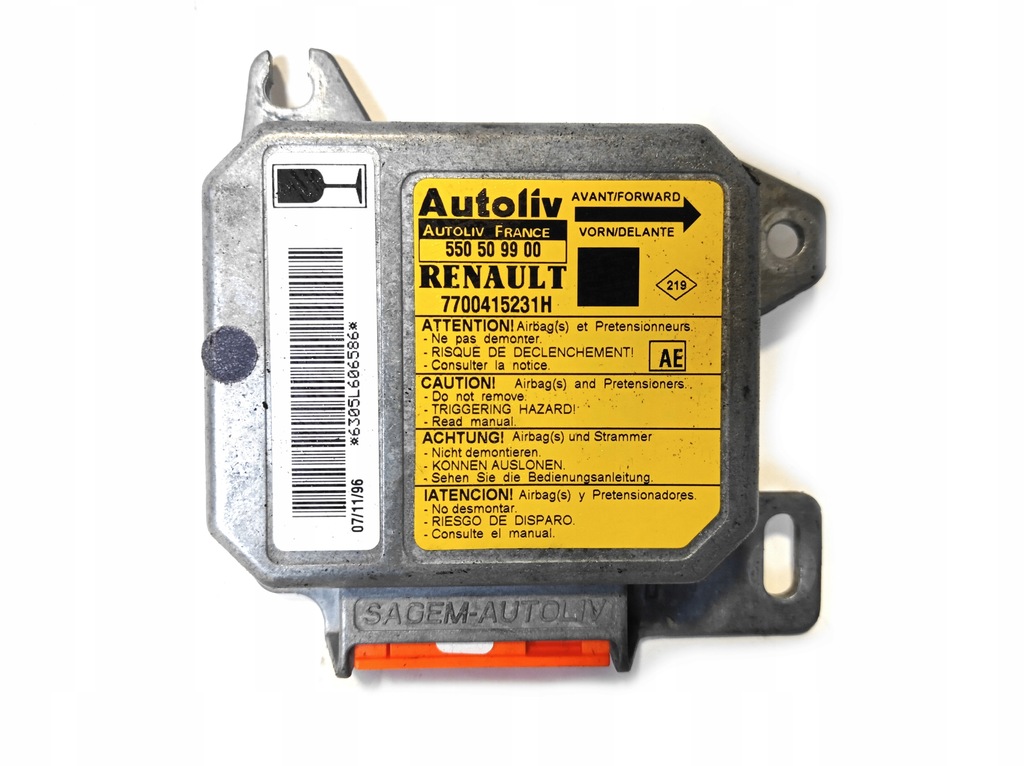 фото №1, Модуль датчик подушка безопасности renault scenic 550509900