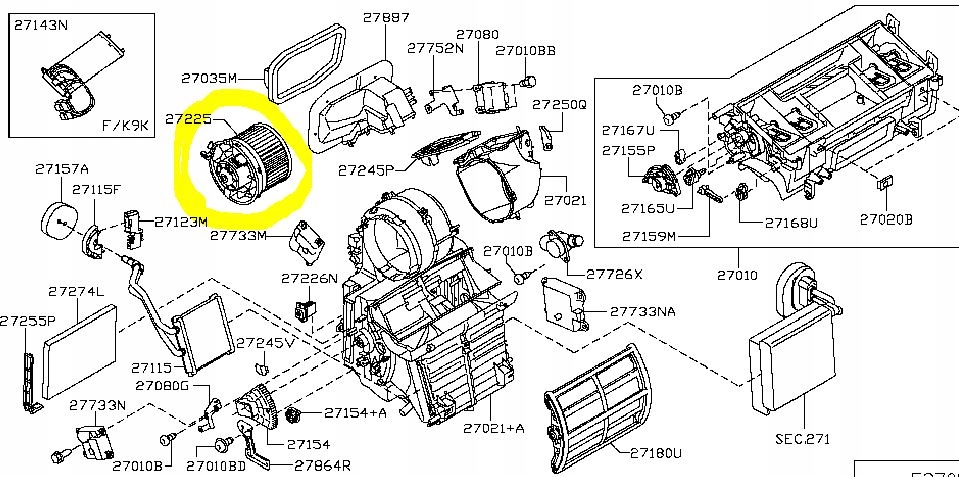 фото №3, Nissan x-trail t31 2007- повітродувка салону +ac