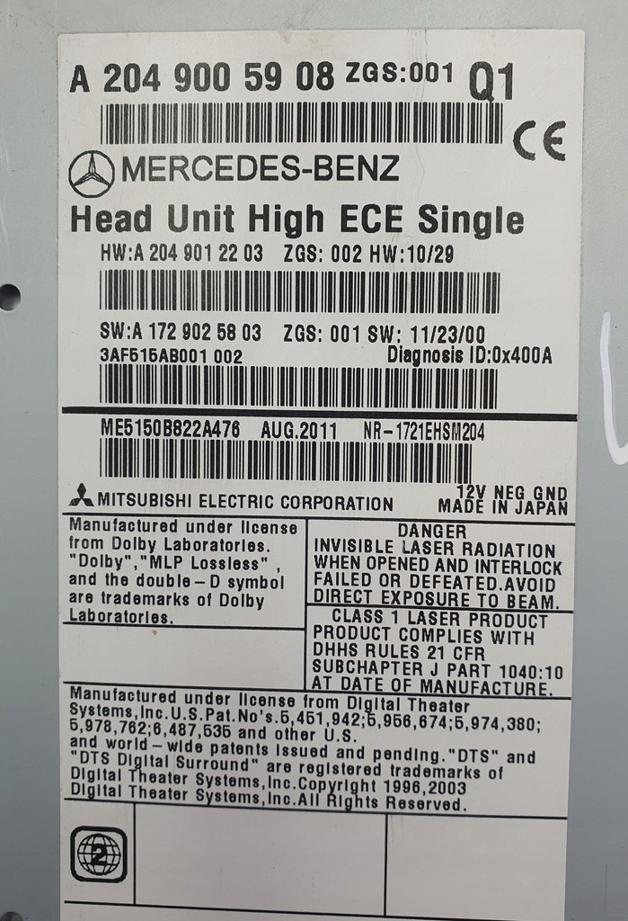 фото №5, Радио cd навигация mercedes w204 a2049005908