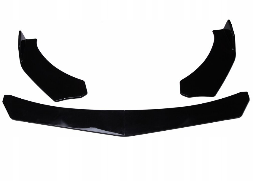 фото №10, Універсальний спліттер накладка передній бампера спойлер чорний блиск