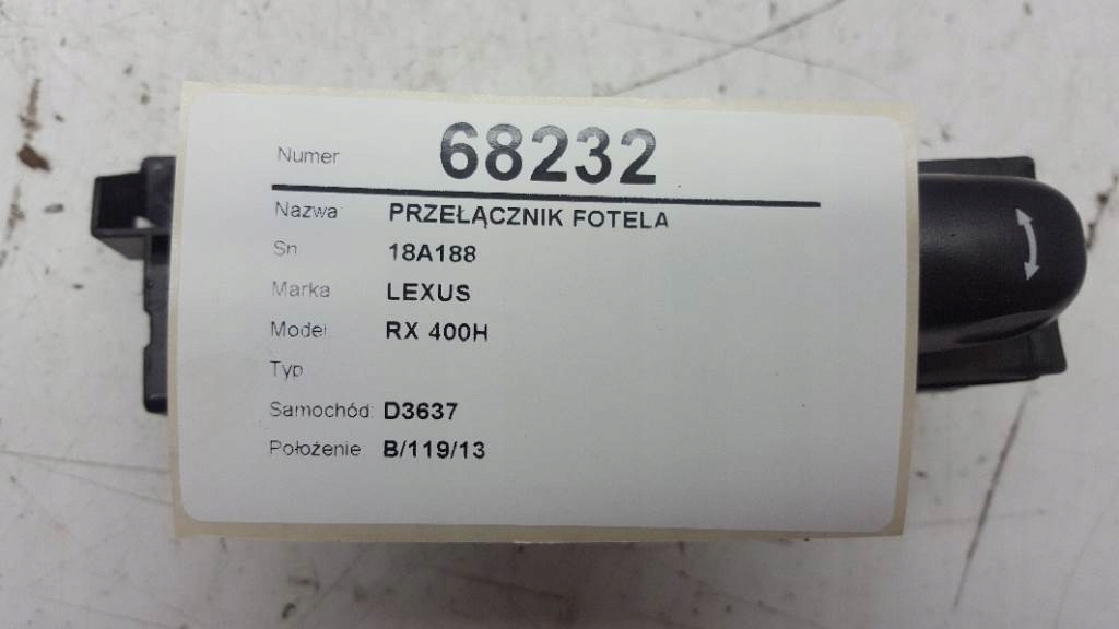 фото №2, Переключатель сиденье панель lexus rx 400h ii 2007