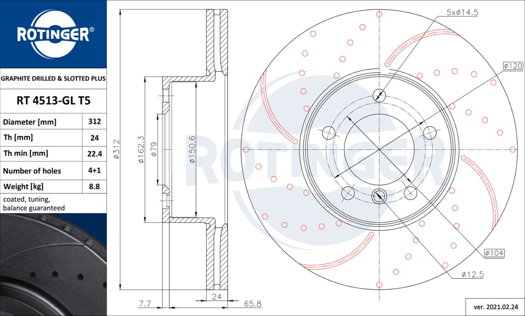 Диск rotinger rt 4513-gl t5 Ціна