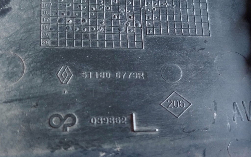 фото №3, Заглушка бампера renault espace v перед левый графитовая