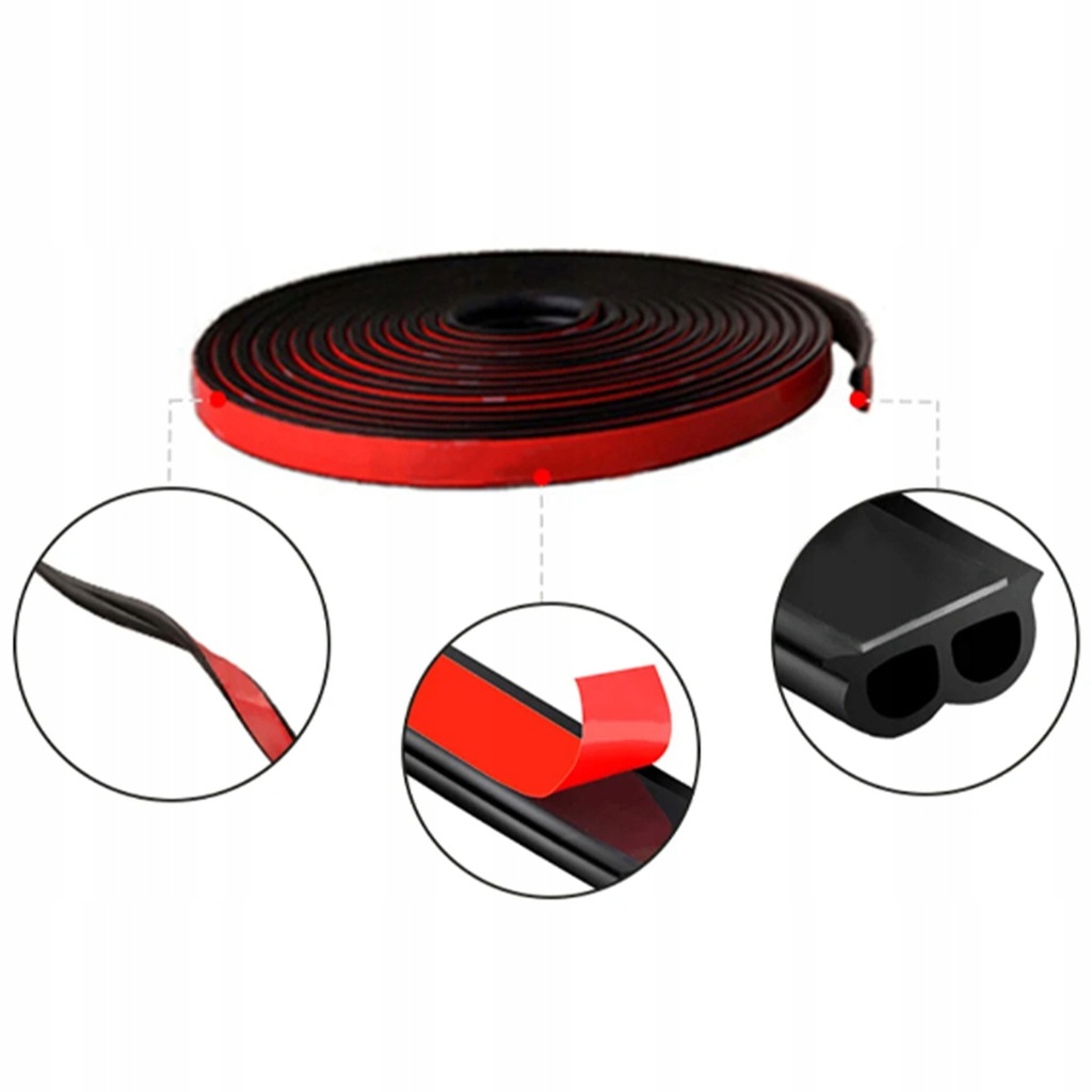 фото №7, Стрічка ущільнювальна двері шумоізоляційна прокладка гнучка 5 m