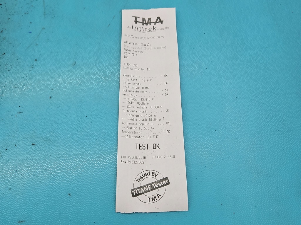 Test генератор lancia ypsilon 51718499 2542841c 1.3 jtd Київ