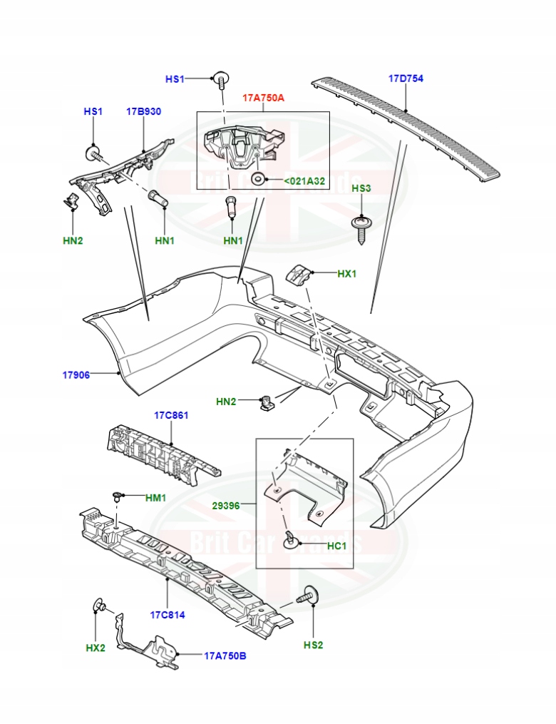 фото №3, Кронштейн кронштейн бампера задняя land rover range rover sport l320 lr013858