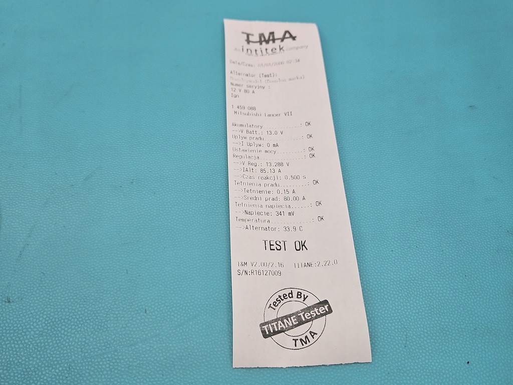 фото №7, Test генератор mitsubishi lancer vii a5tb0692 mn183018 1.6 16v