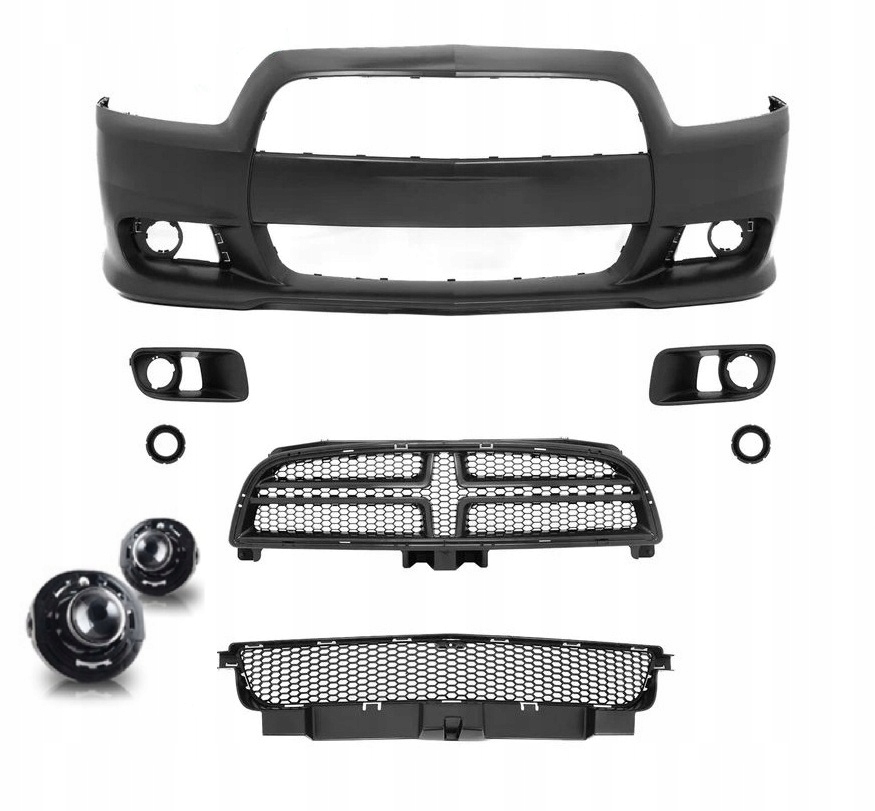 фото №1, Бампер передний комплект чёрные рамки dodge charger srt-8 2011-2014