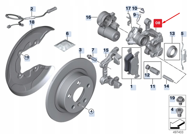 фото №1, Bmw x2 f39 rear left disc brake суппорт 34216860397 6860397