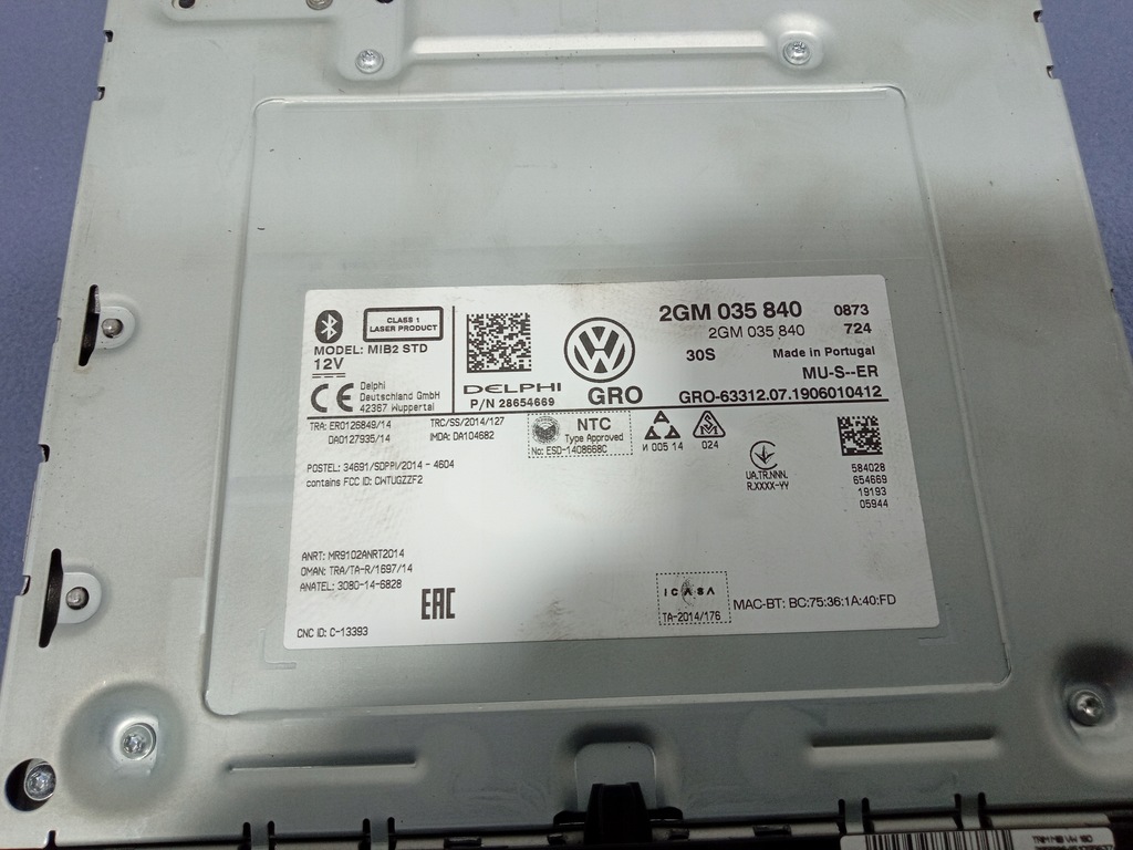 фото №7, Vw t-cross 18- модуль считыватель навигации mib2 2gm035840