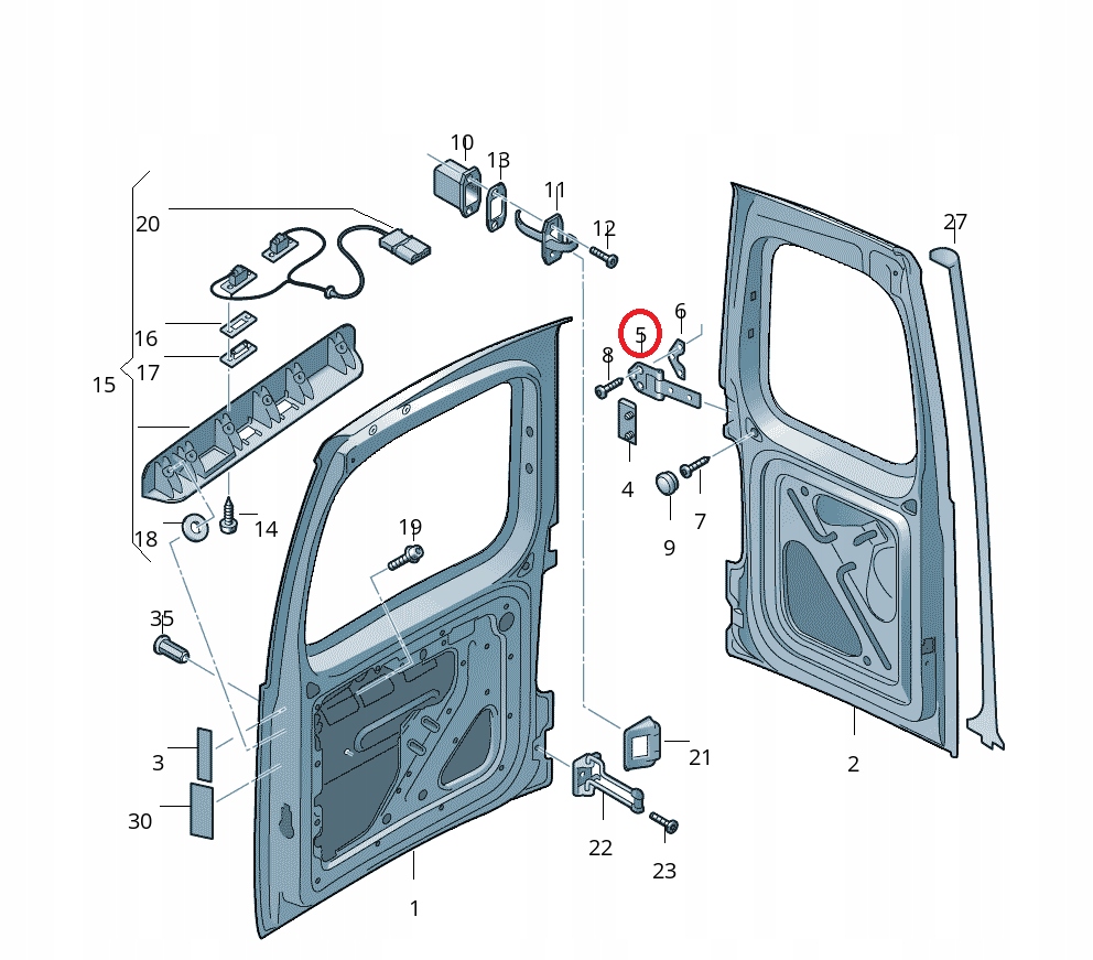 фото №9, Петля двері vw t. caddy 04- le vag 2k5827151