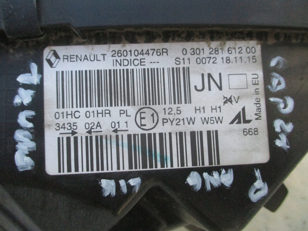 фото №7, Renault captur лампа фара правий anglik 13-16r