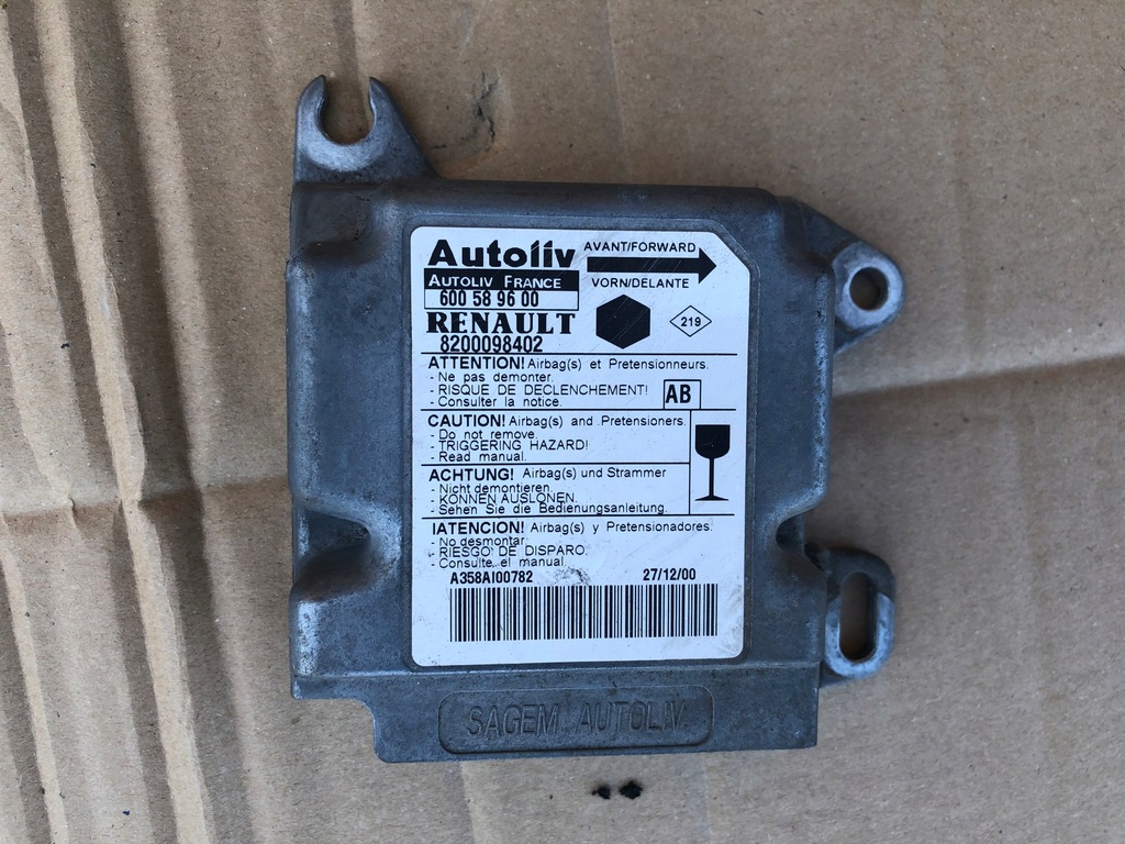 фото №1, Датчик модуль подушка безпеки renault kangoo 8200098402 98-0