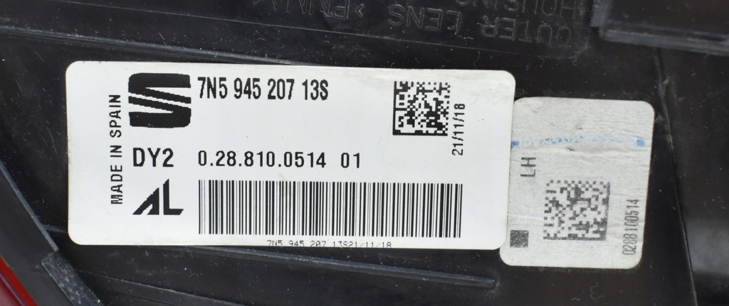 фото №12, Seat alhambra ii 7n5 lift лампа левая задняя задняя led org eu