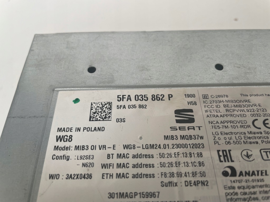 фото №6, Считыватель дисков навигации leon iv ateca cupra formentor 2023r