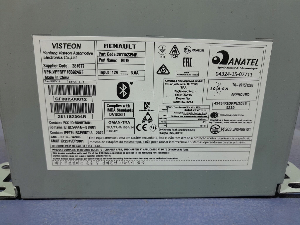 фото №2, Renault megane iv радио радиопроигрыватель 281152394r