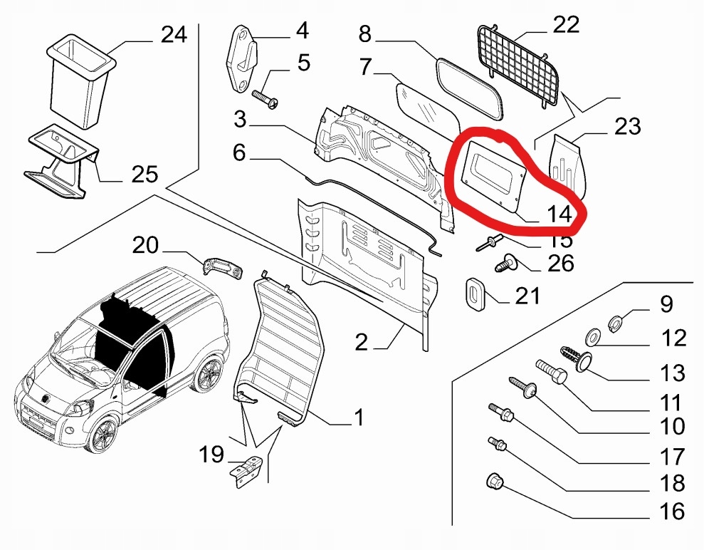 фото №6, Накладка стінки перегородки fiat qubo 1311067070