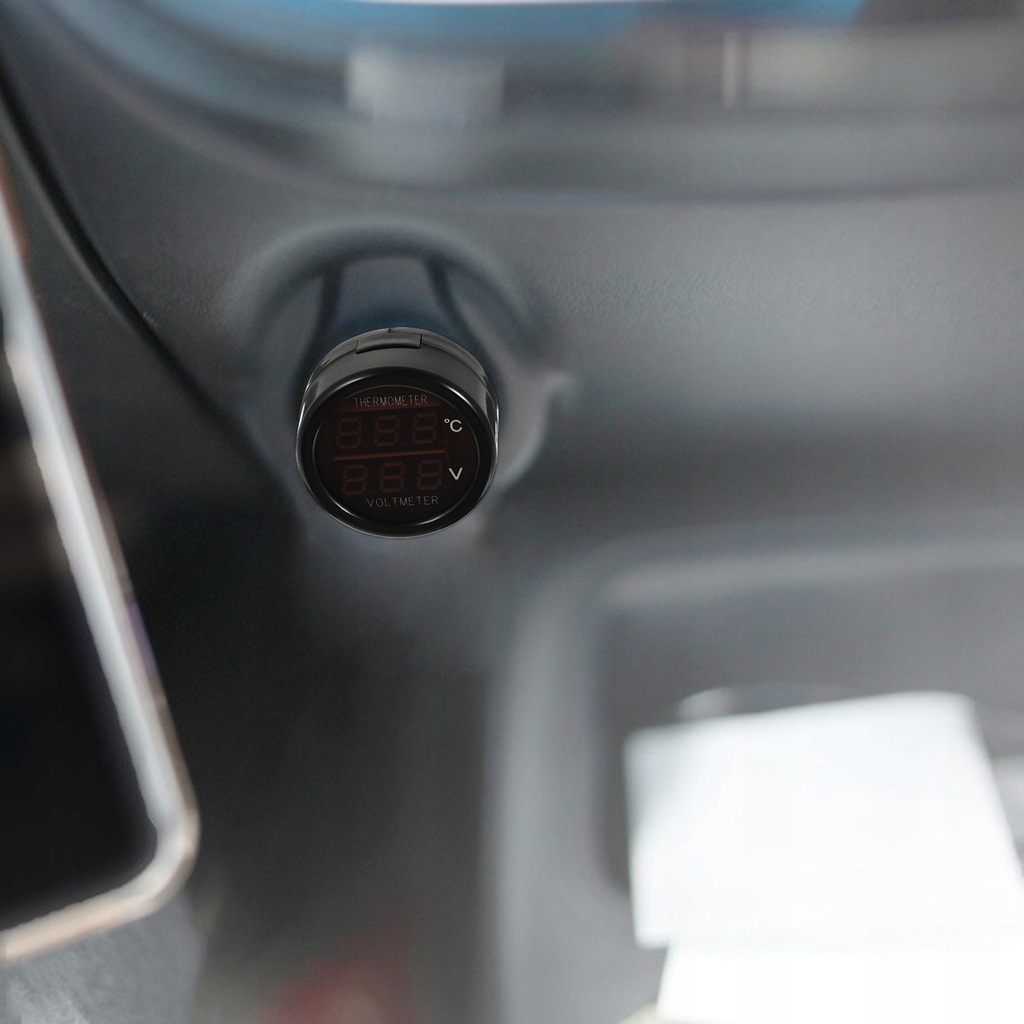 фото №10, Штекер прикурювача автомобільний 2 w 1 12–24 v woltometr індикатор temperatu