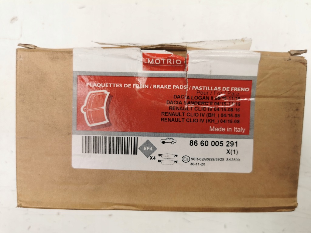 Гальмівні колодки гальмівні перед motrio renault clio iv dacia logan оригінальний номер 8660005291 Зі Шроту