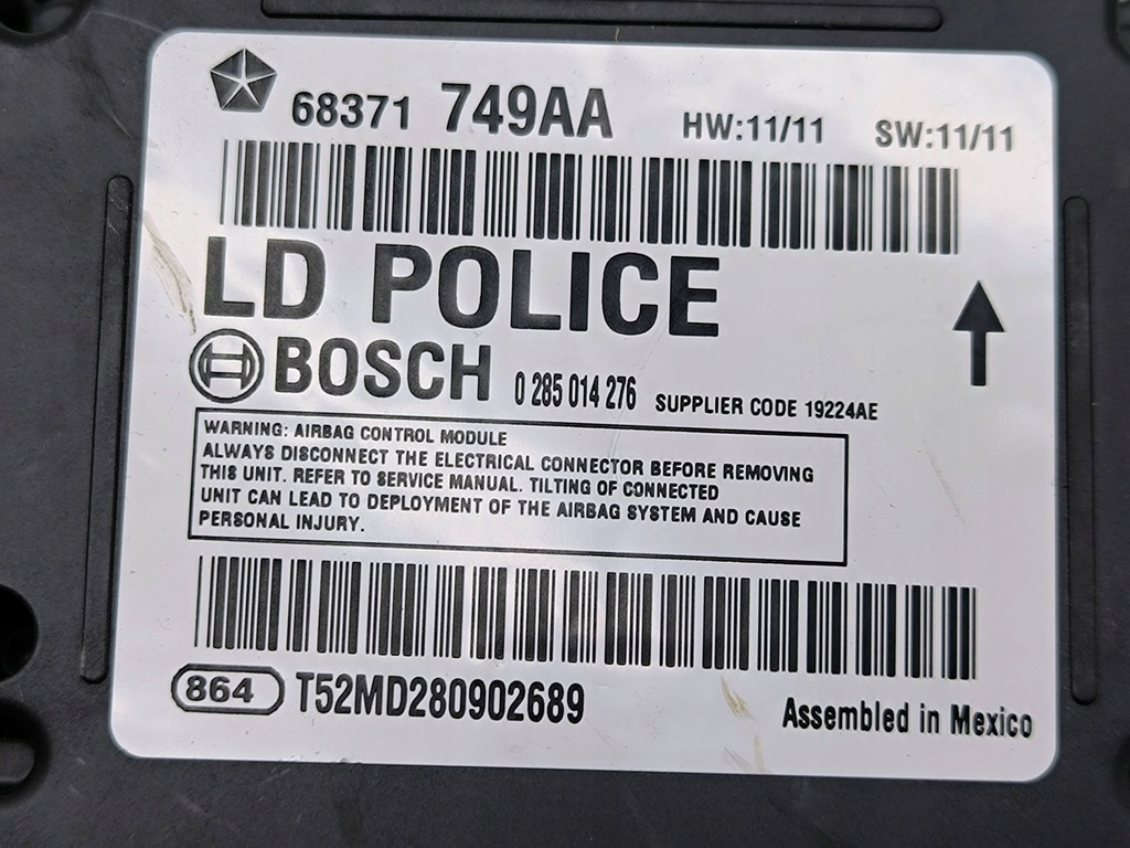 фото №6, Dodge charger 2019 блок управления / модуль подушка безопасности