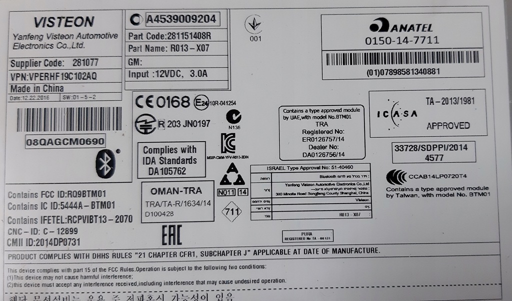 фото №13, Smart 453 w453 forfour радио