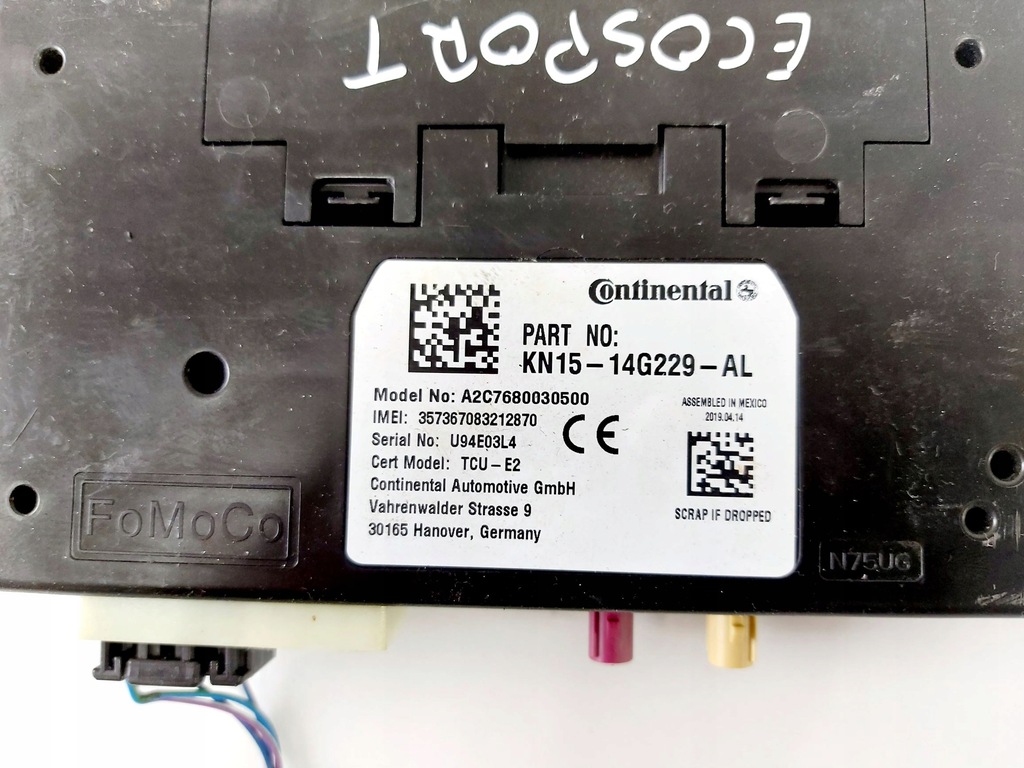 фото №5, Ford ecosport модуль bluetooth 19r.