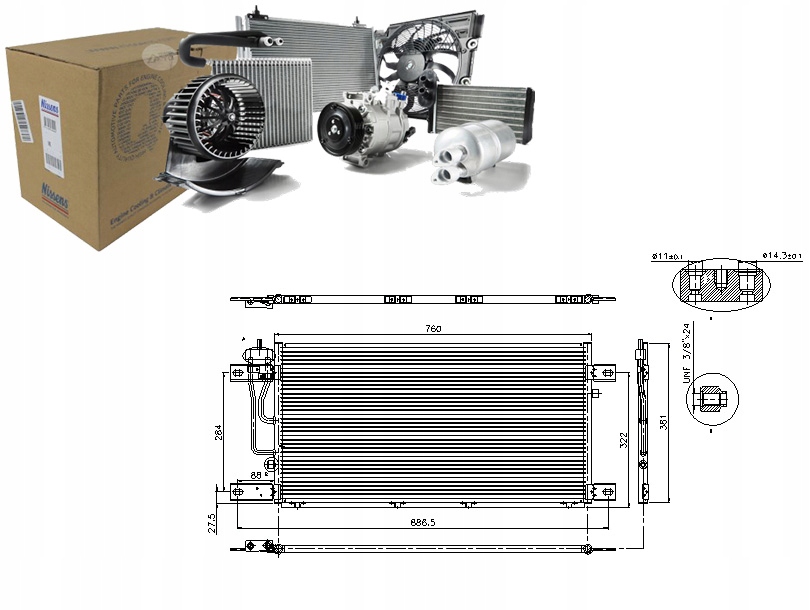 фото №1, Конденсатор кондиционера scania g r 01.03- nissens