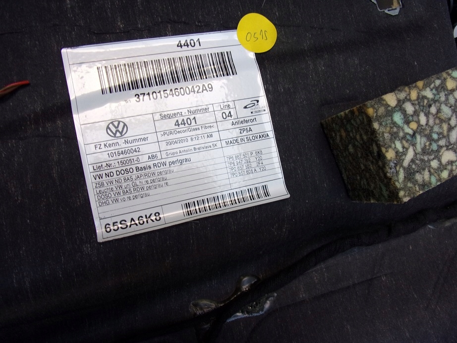 фото №7, Потолок vw touareg 7p6 10^ серая perlgrau