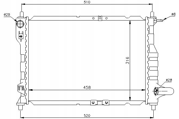 фото №1, Радиатор двигателя chevrolet matiz spark 0.8/1.0/1.