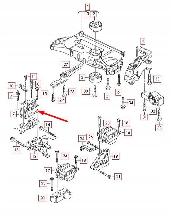 фото №9, Кронштейн двигуна праве vw beetle 1k0199262m 1.8 бензин
