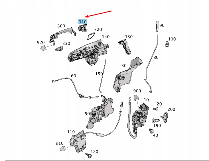 фото №1, Mb ml w166 передня частина правий door lock циліндр cover rhd a20476620259999