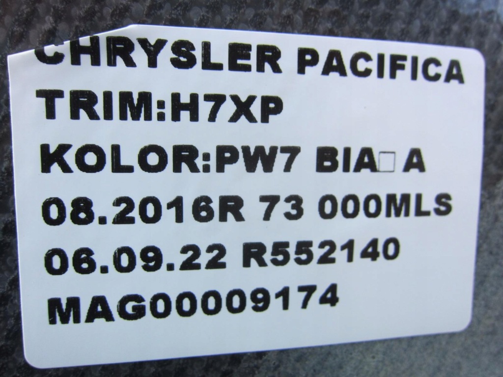 фото №6, Chrysler pacifica 2017 обшивка перед передня