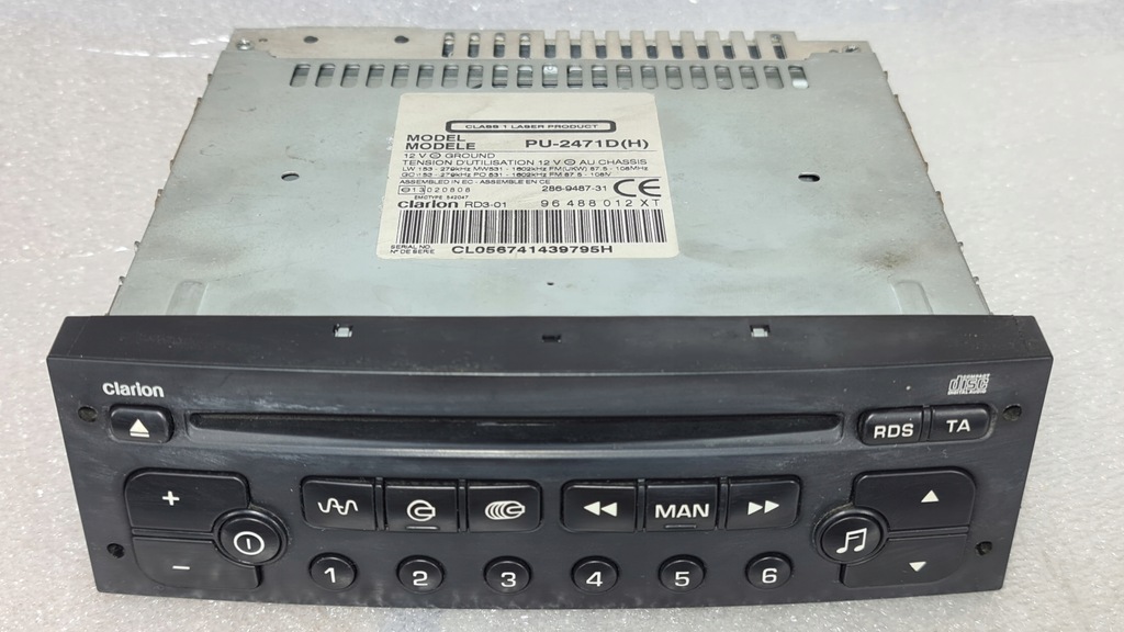 фото №2, Peugeot 307 807 c8 радіо радіопрогравач cd 96488012xt