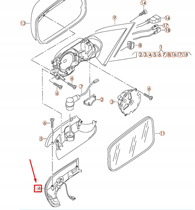 фото №11, Поворотник volkswagen phaeton 3d 2011 2016 оригинальный 3d0949101b